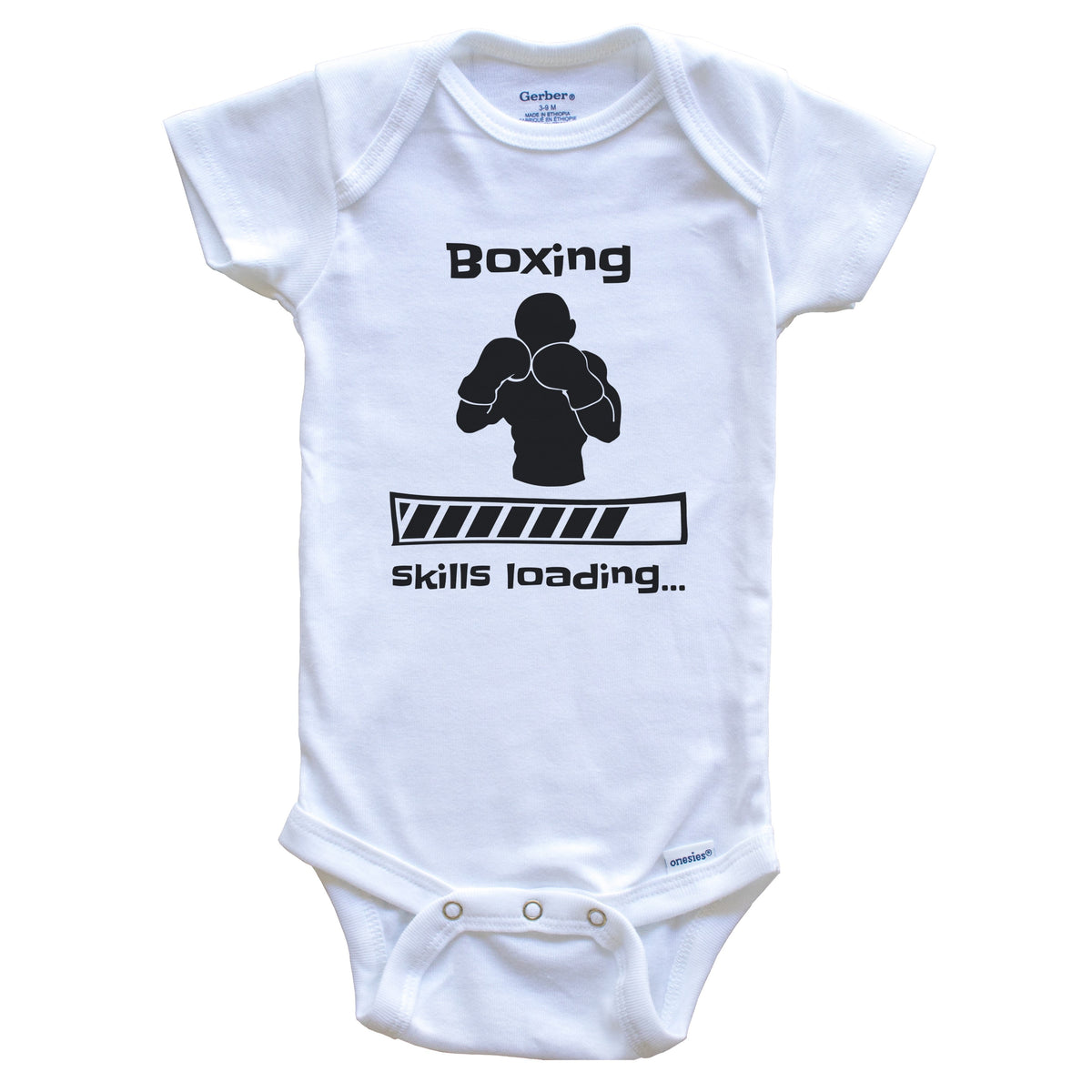 Boxing Skills Loading Funny Boxer Baby Bodysuit