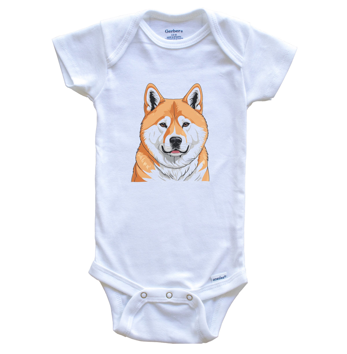 Cute Akita Inu Dog Breed Baby Bodysuit