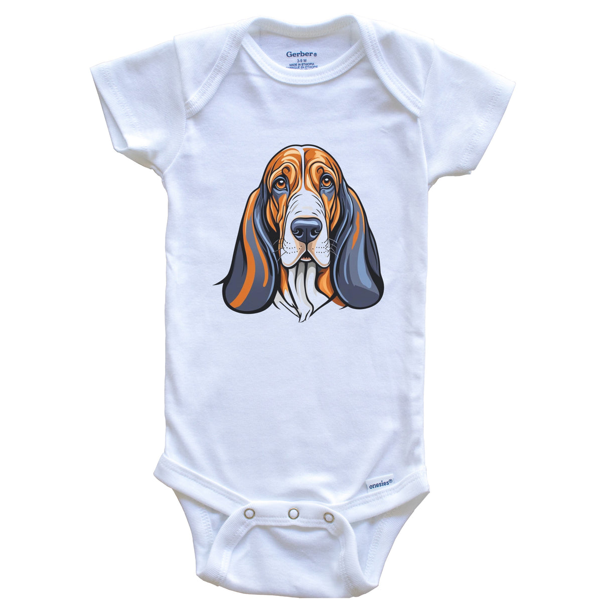Cute Basset Hound Dog Breed Baby Bodysuit
