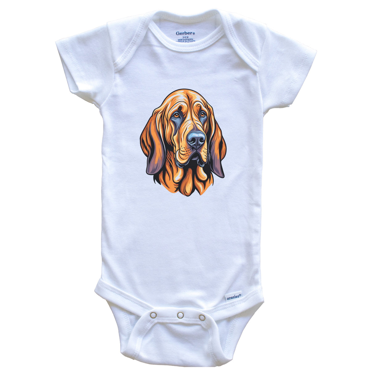 Cute Bloodhound Dog Breed Baby Bodysuit