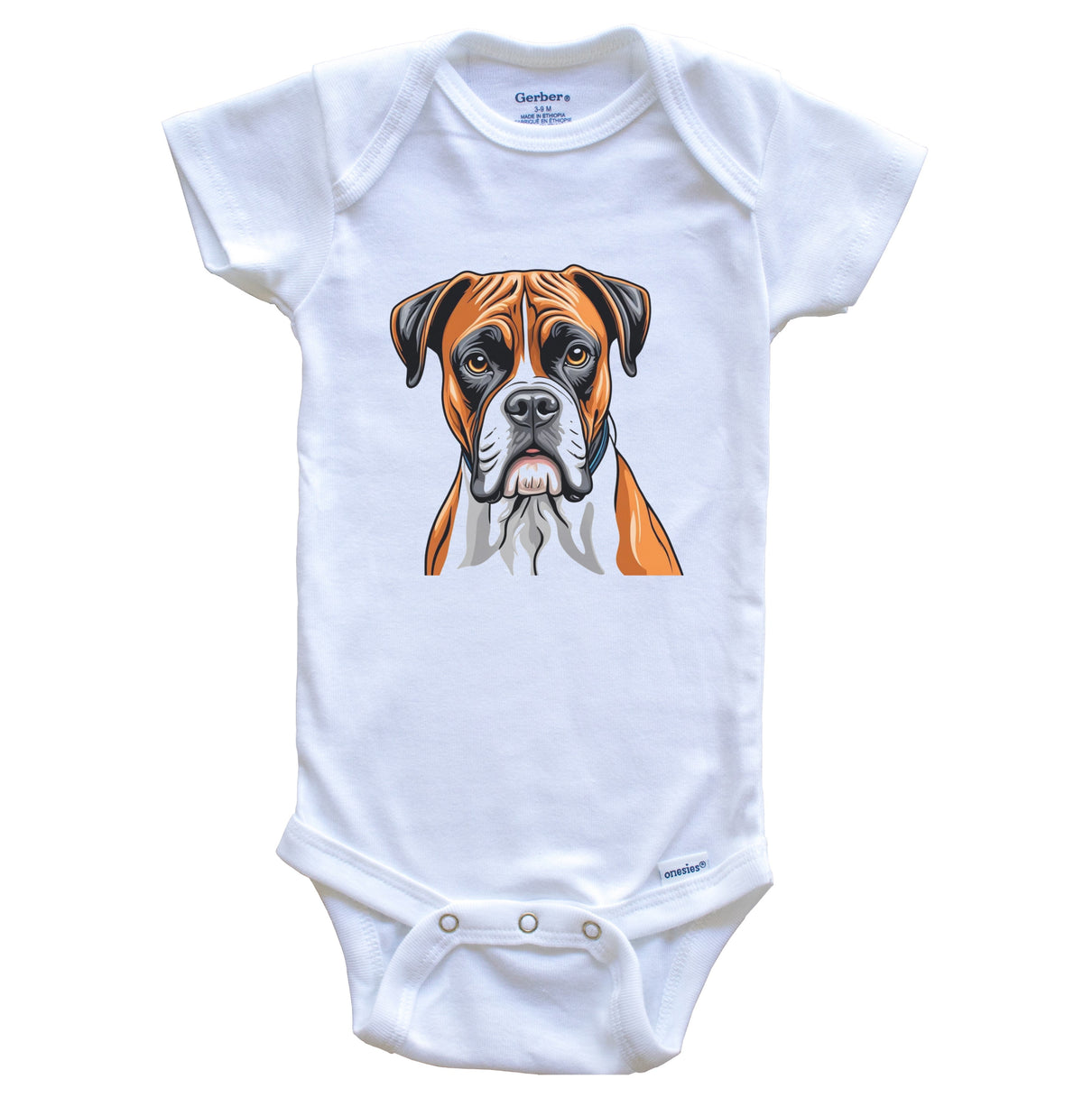 Cute Boxer Dog Breed Baby Bodysuit
