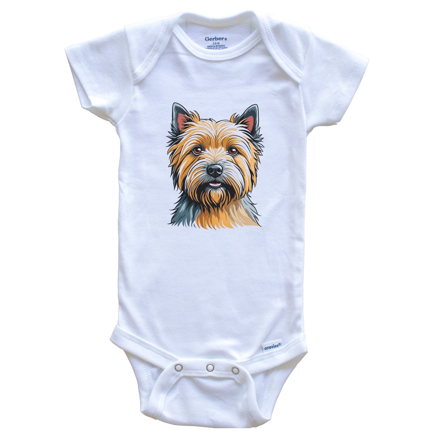 Cute Cairn Terrier Dog Breed Baby Bodysuit
