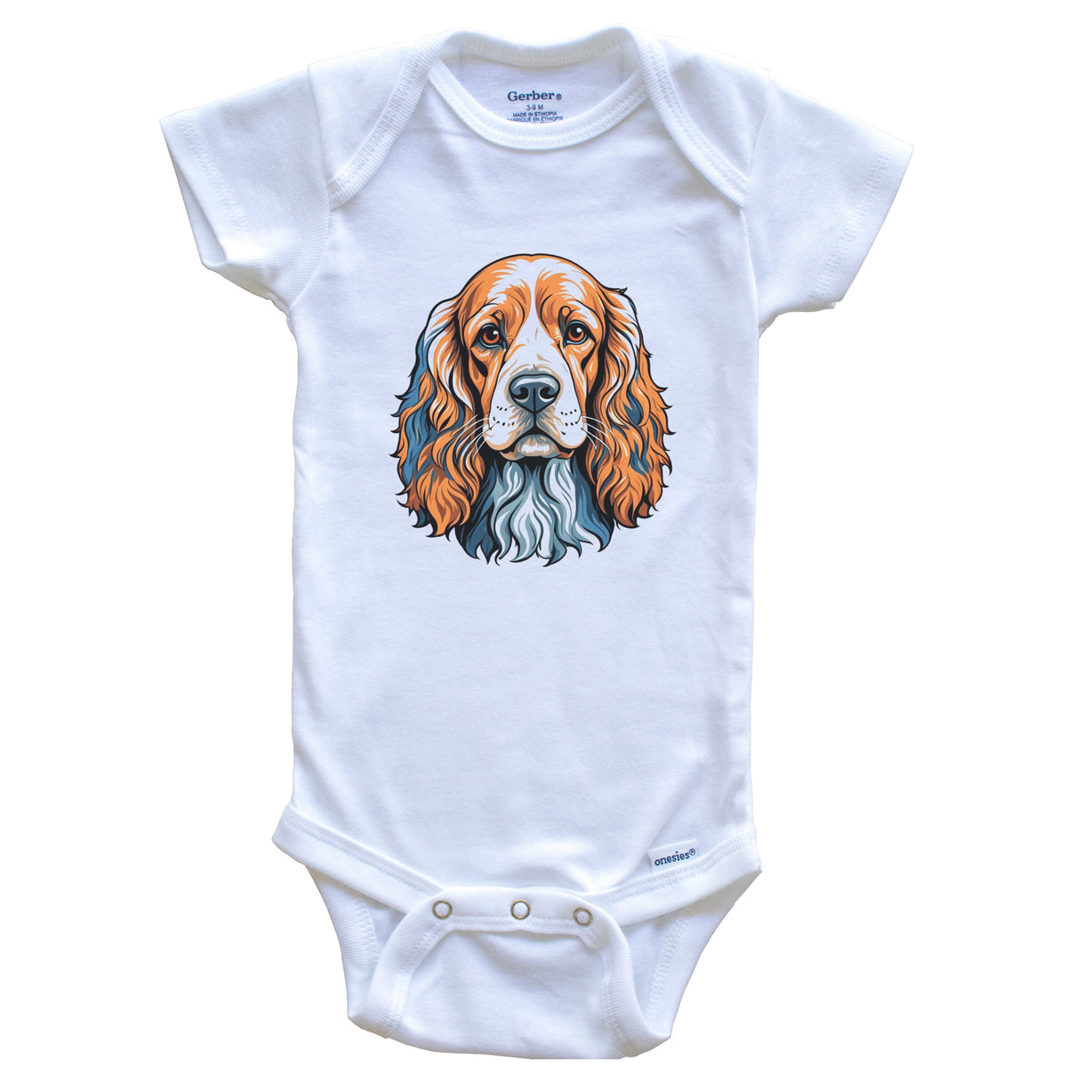 Cute Cocker Spaniel Dog Breed Baby Bodysuit