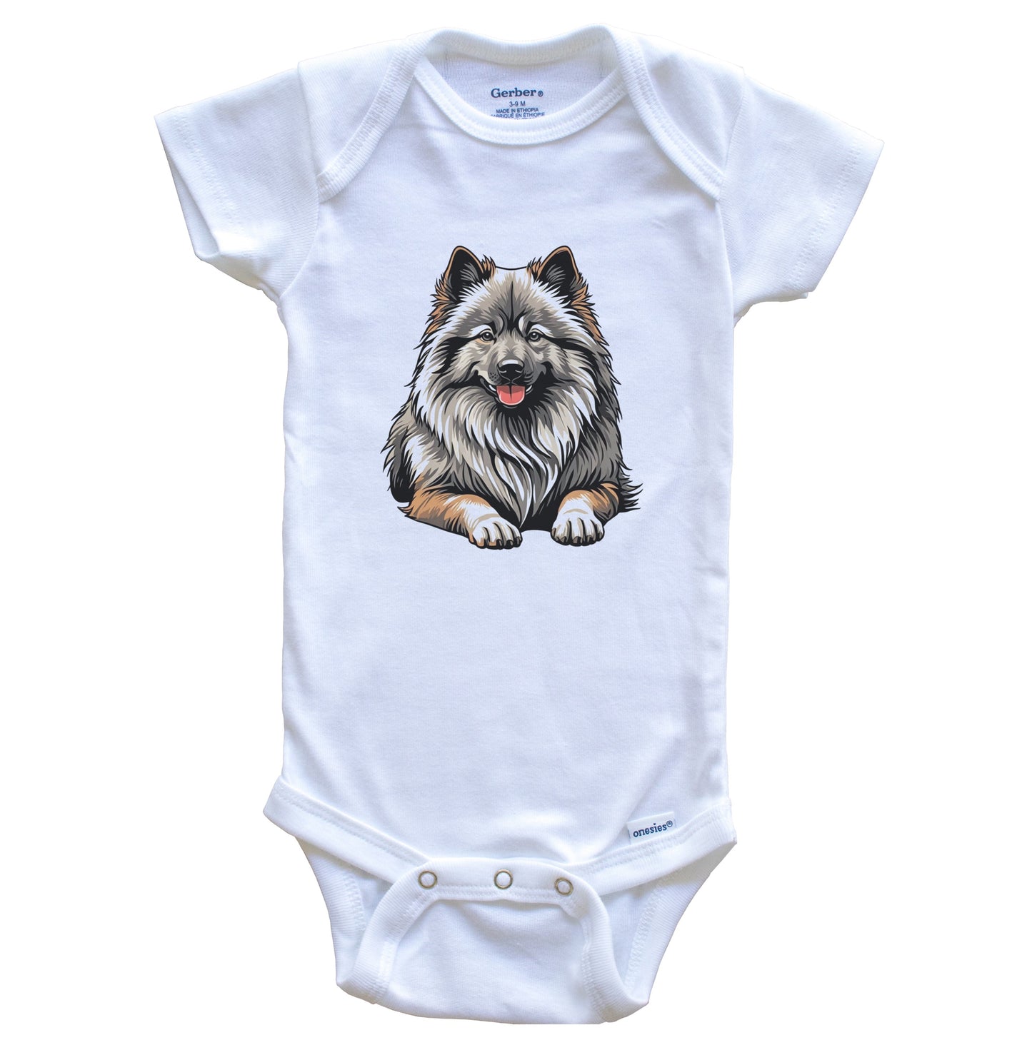 Cute Keeshond Dog Breed Baby Bodysuit