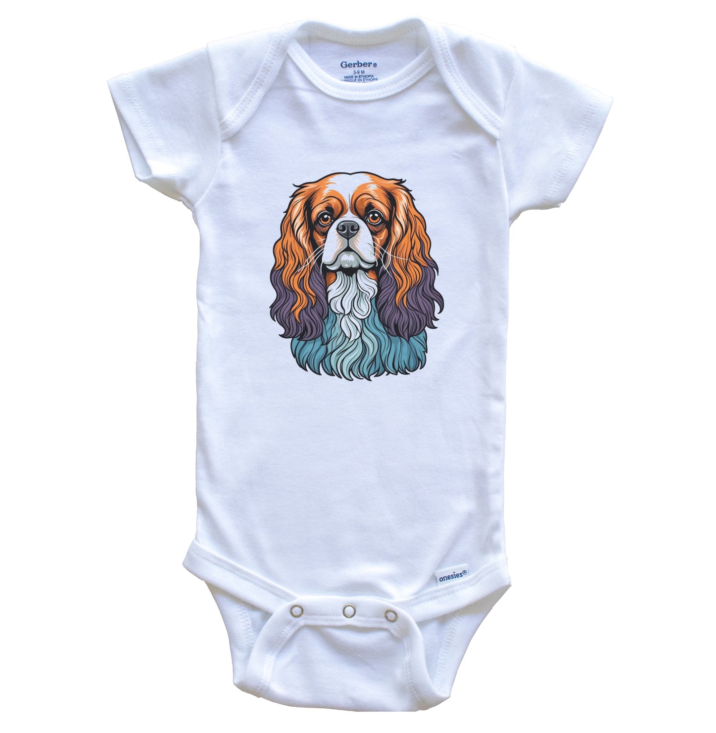 Cute King Charles Spaniel Dog Breed Baby Bodysuit