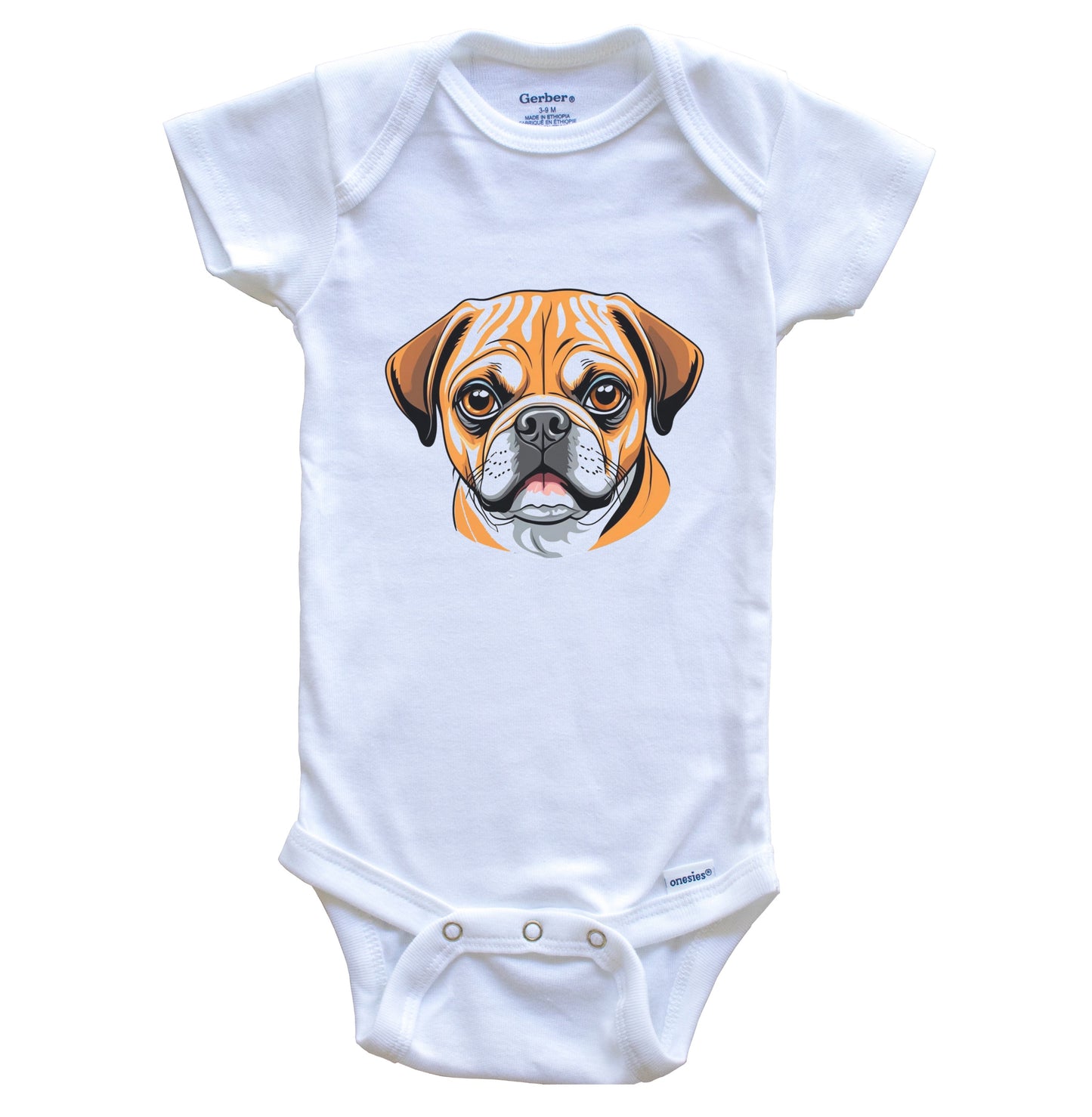 Cute Puggle Dog Breed Baby Bodysuit
