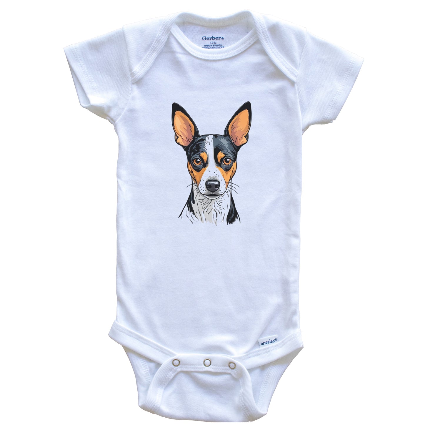 Cute Rat Terrier Dog Breed Baby Bodysuit