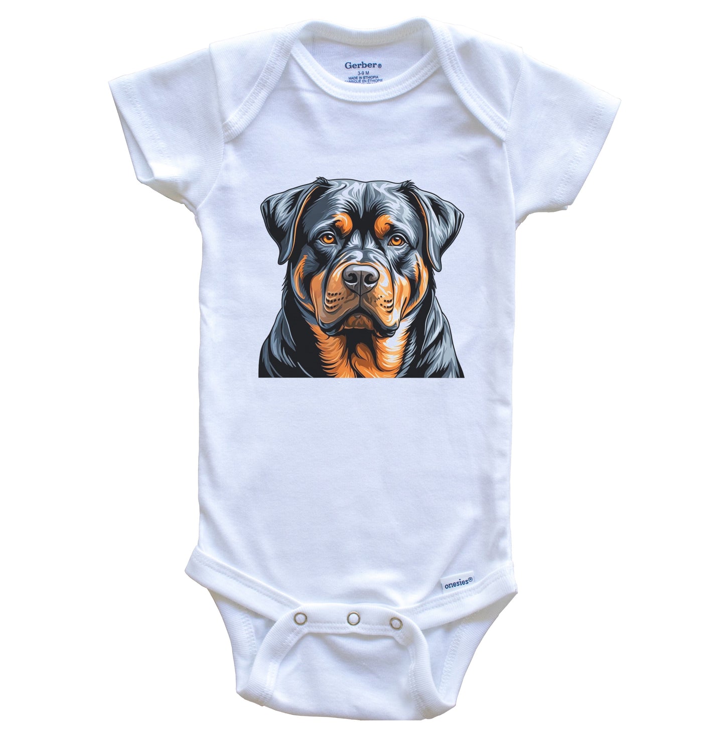Cute Rottweiler Dog Breed Baby Bodysuit