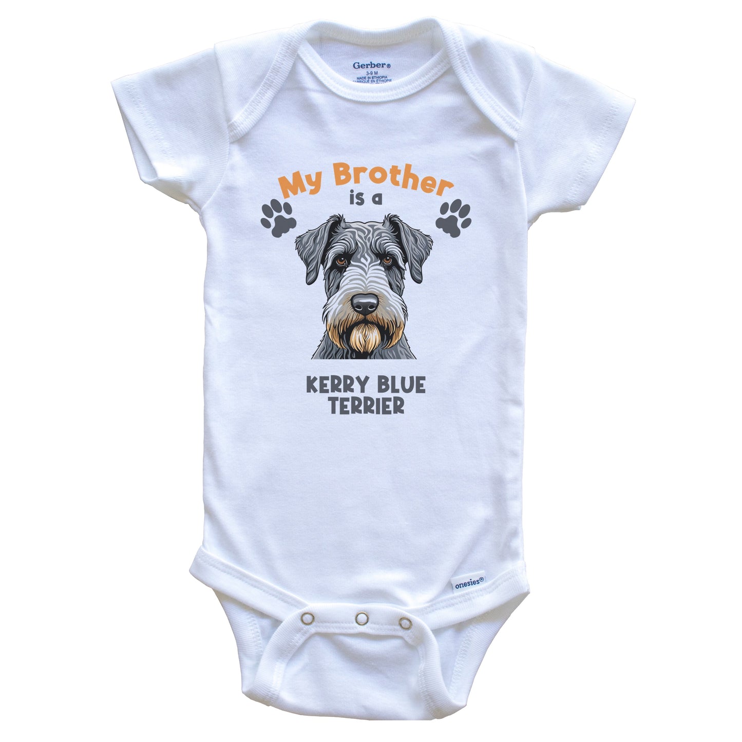 My Brother Is A Kerry Blue Terrier Cute Dog Breed Baby Bodysuit