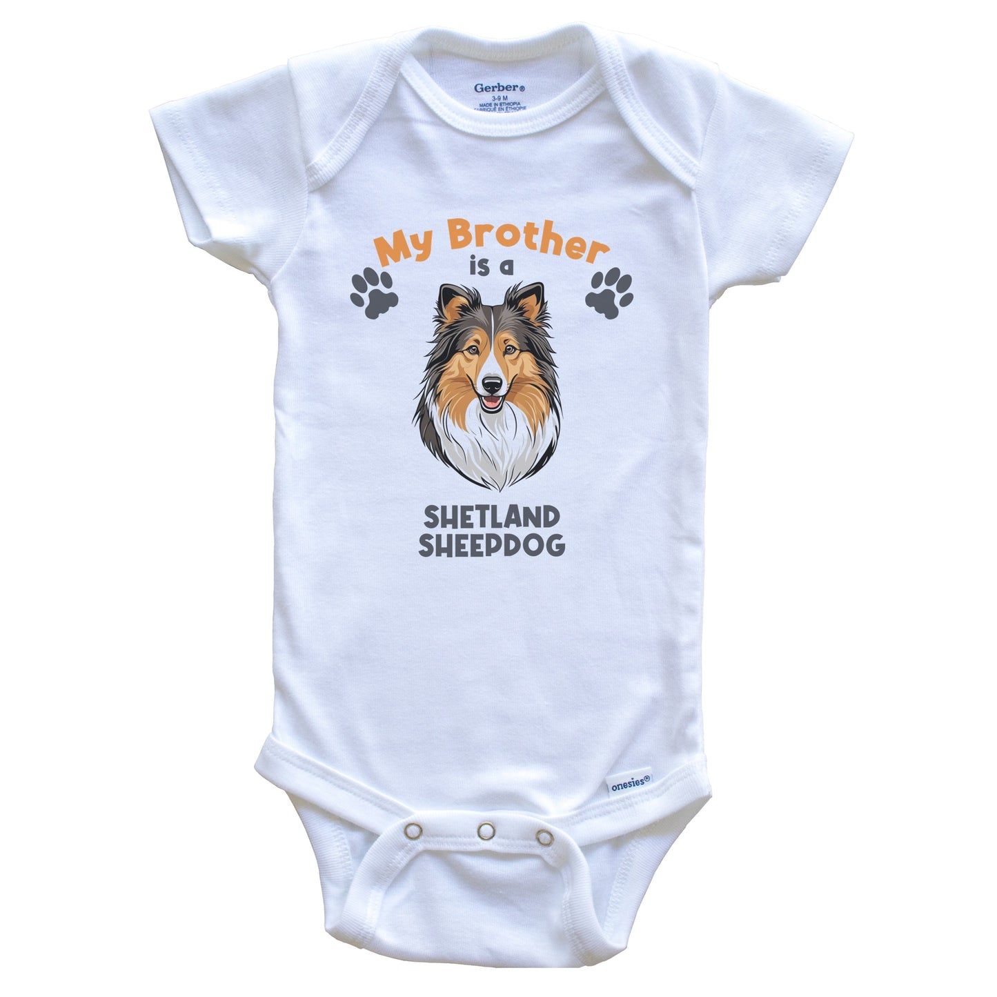 My Brother Is A Shetland Sheepdog Cute Dog Breed Baby Bodysuit