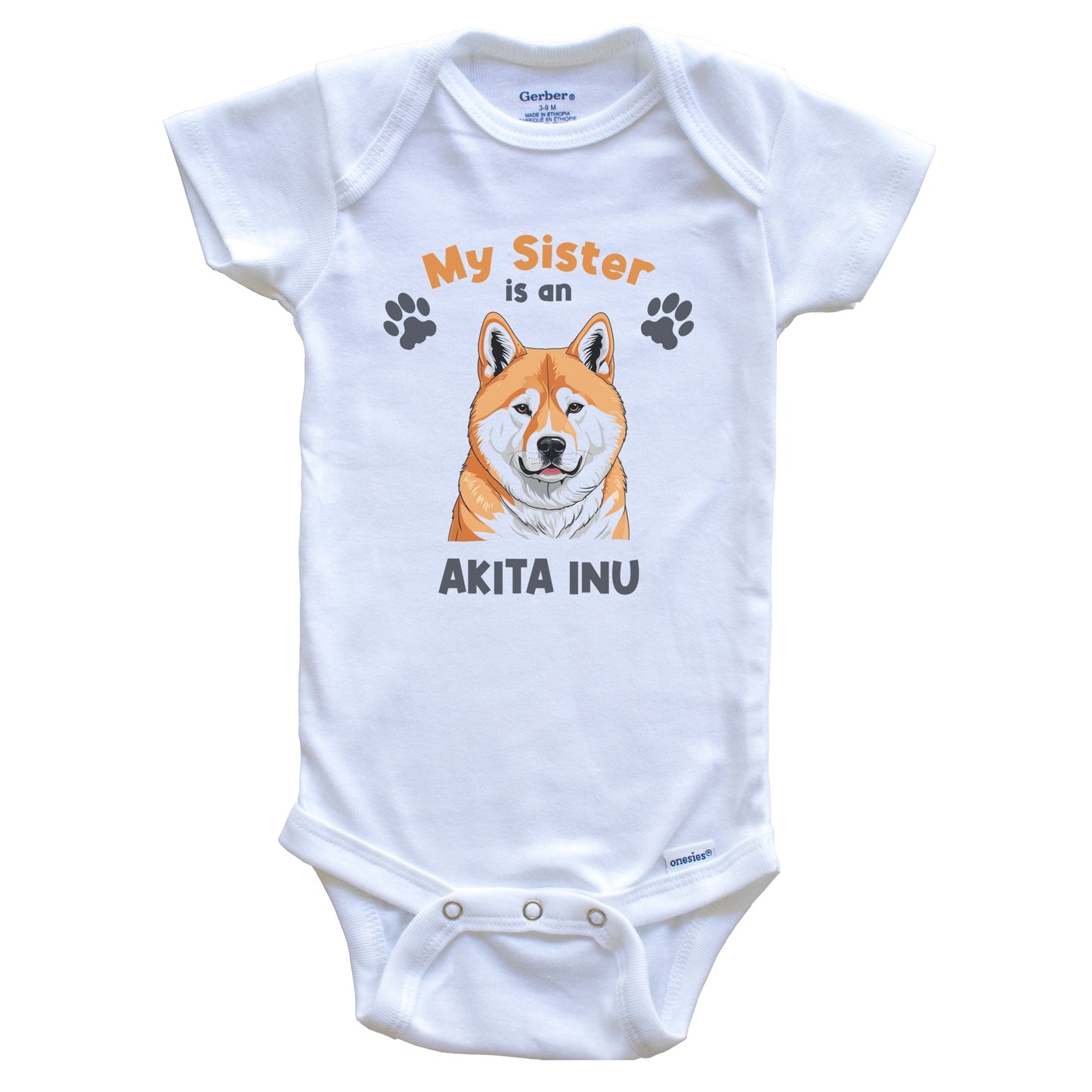My Sister Is An Akita Inu Cute Dog Breed Baby Bodysuit