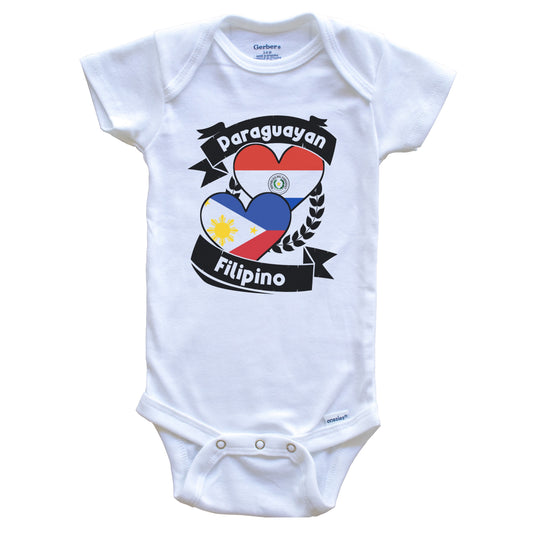 Paraguayan Filipino Heart Flags Paraguay Philippines Baby Bodysuit