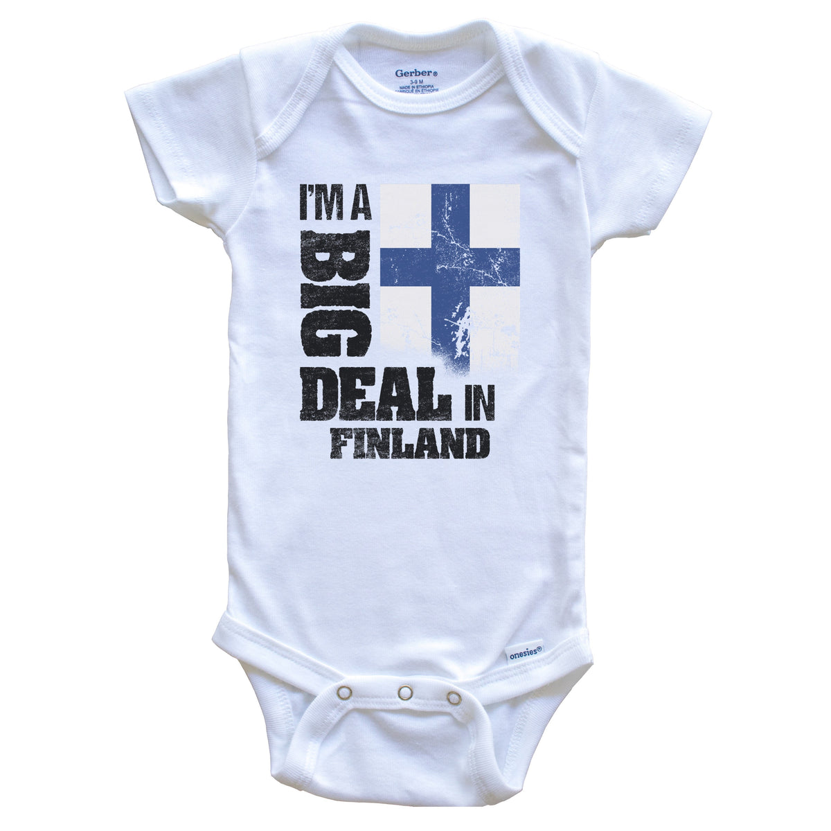 I'm A Big Deal In Finland Funny Finnish Flag Baby Bodysuit