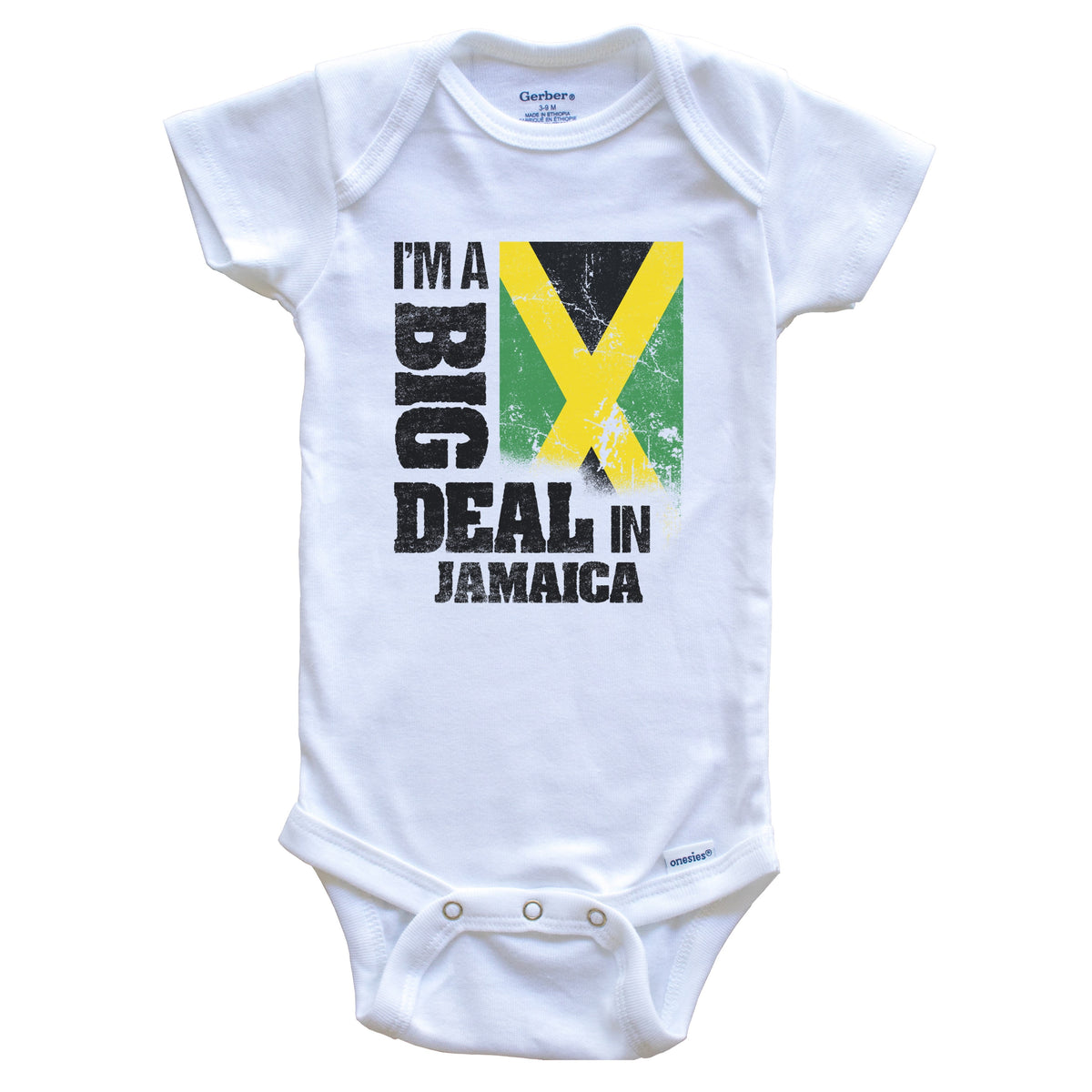 I'm A Big Deal In Jamaica Funny Jamaican Flag Baby Bodysuit