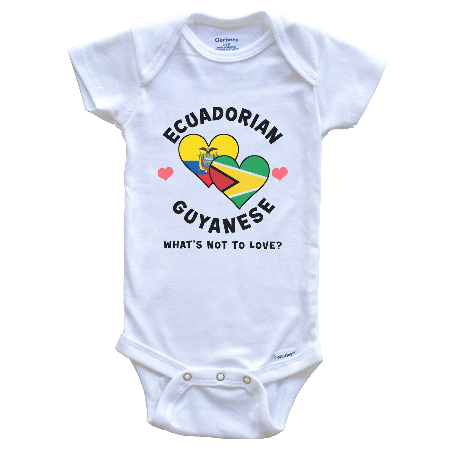 Ecuadorian Guyanese What's Not To Love Heart Flags Baby Bodysuit