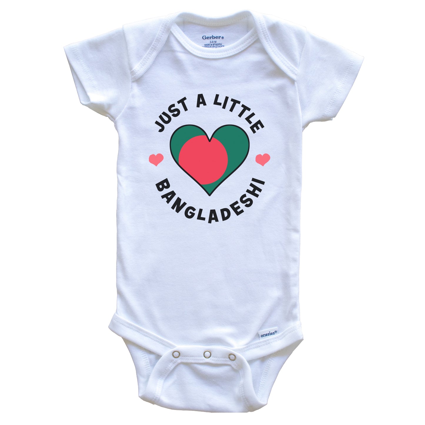 Bangladeshi Flag Heart Just A Little Bangladeshi Bangladesh Baby Bodysuit