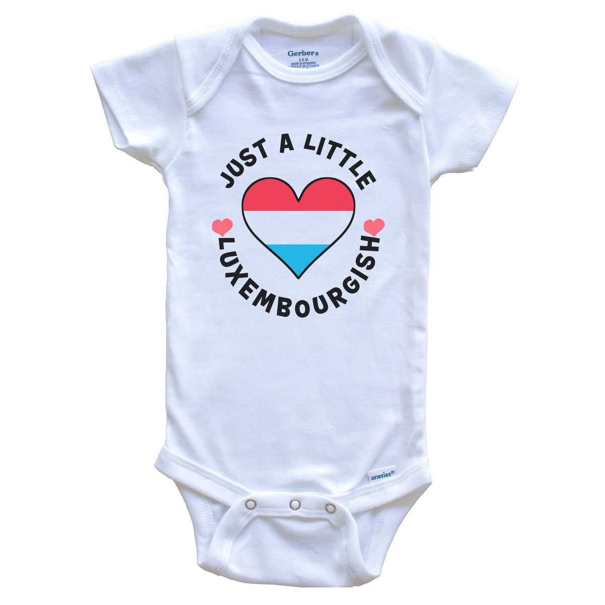 Luxembourgish Flag Heart Just A Little Luxembourgish Luxembourg Baby Bodysuit