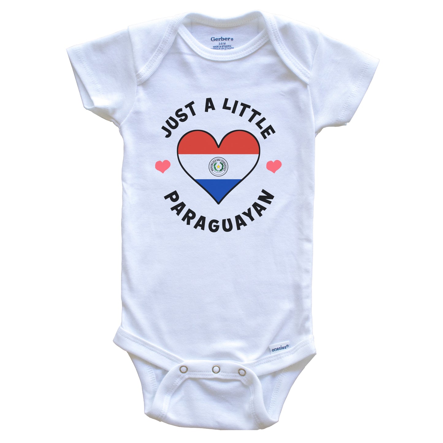 Paraguayan Flag Heart Just A Little Paraguayan Paraguay Baby Bodysuit