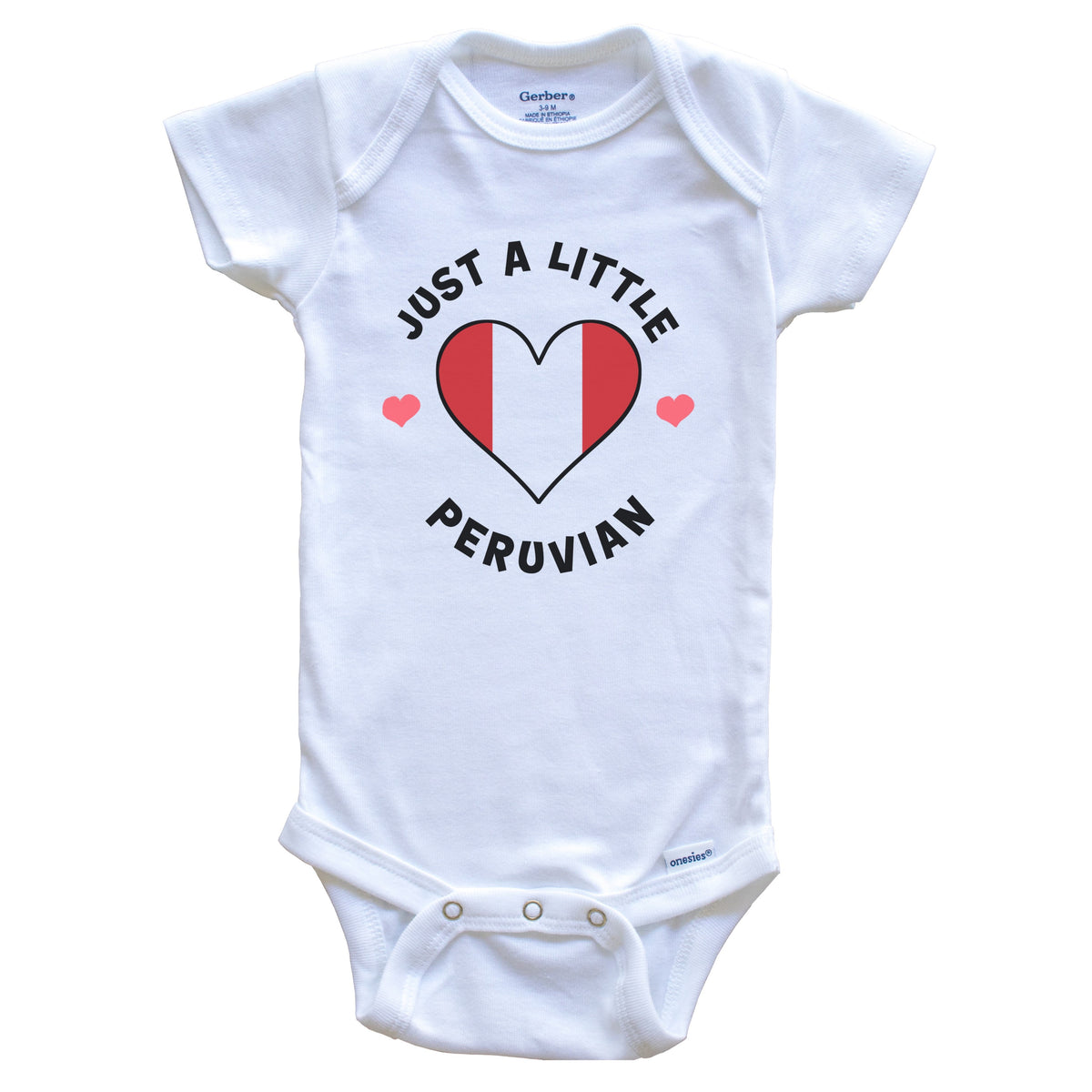 Peruvian Flag Heart Just A Little Peruvian Peru Baby Bodysuit