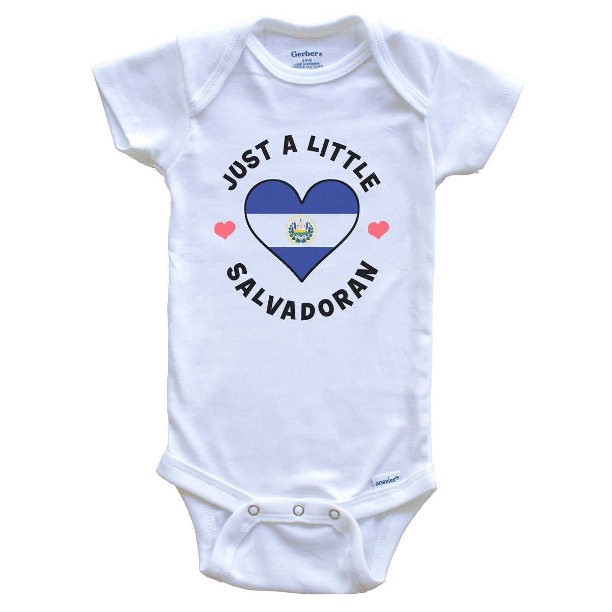 Salvadoran Flag Heart Just A Little Salvadoran El Salvador Baby Bodysuit
