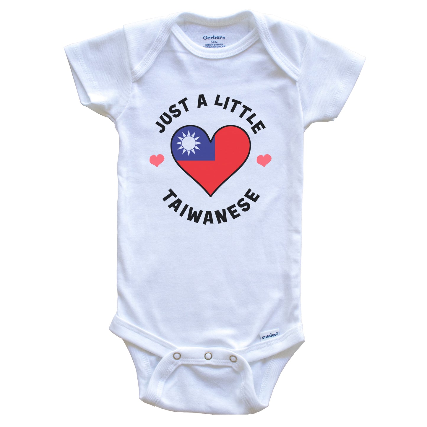 Taiwanese Flag Heart Just A Little Taiwanese Taiwan Baby Bodysuit
