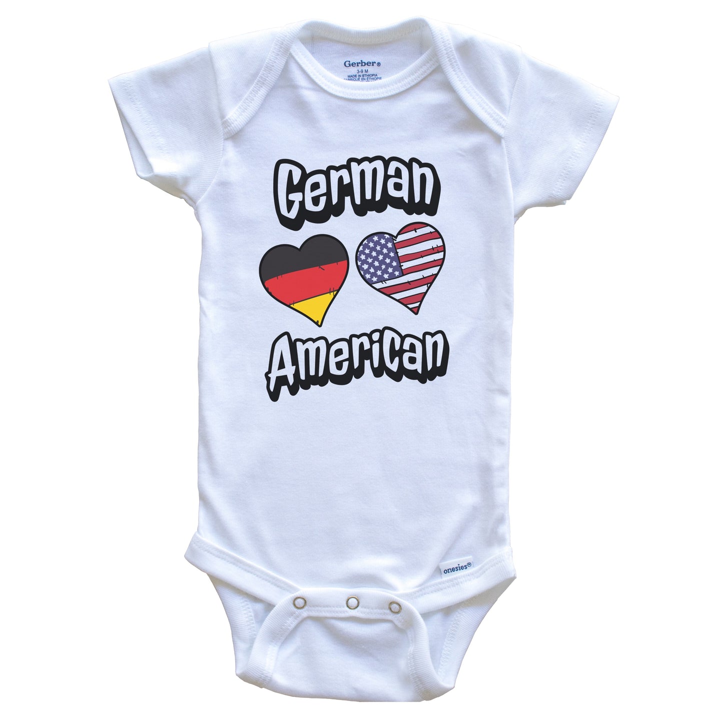 German American Flag Hearts Combo Germany Baby Bodysuit
