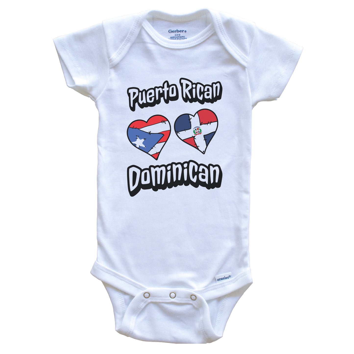 Puerto Rican Dominican Hearts Puerto Rico Dominican Republic Baby Bodysuit