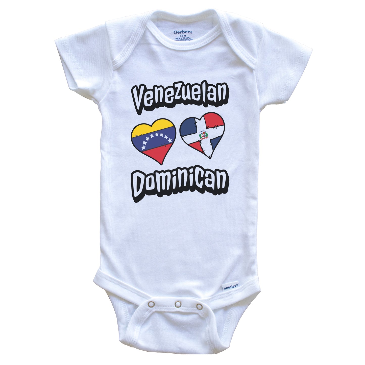 Venezuelan Dominican Hearts Venezuela Dominican Republic Baby Bodysuit