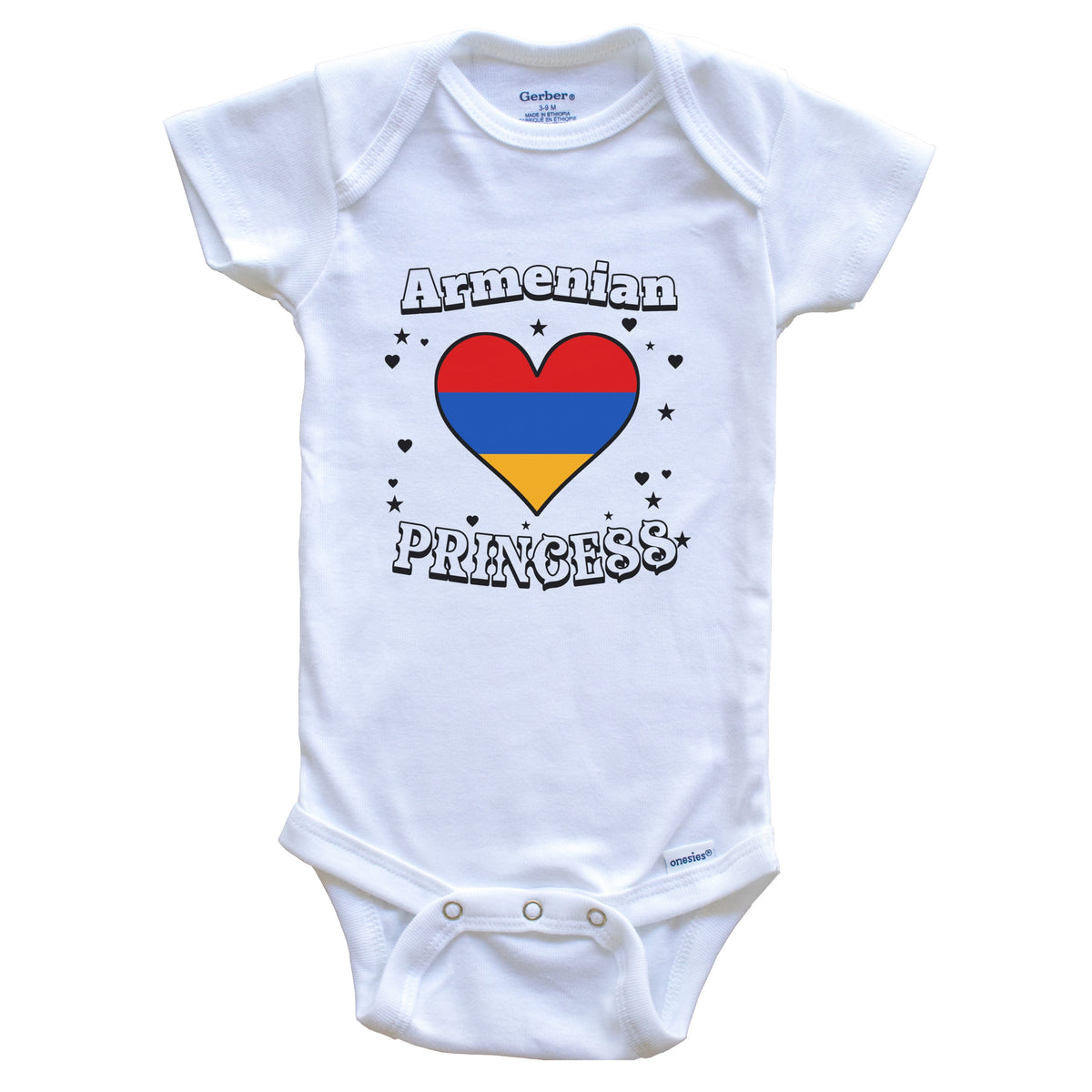 Armenian Princess Armenia Flag Heart Baby Girl Bodysuit