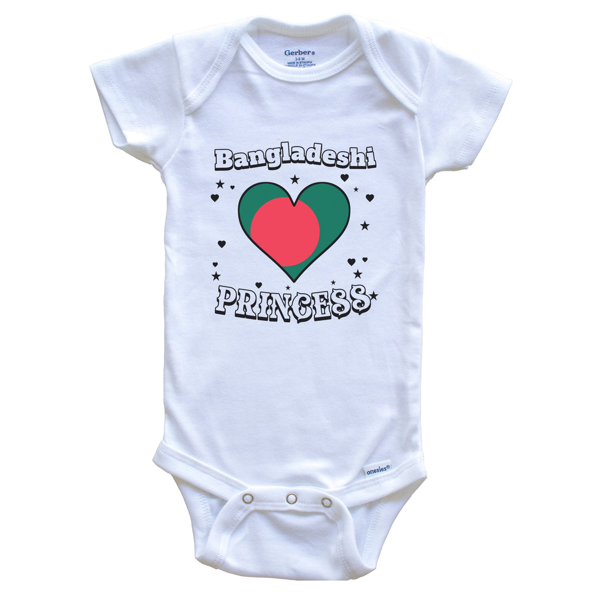 Bangladeshi Princess Bangladesh Flag Heart Baby Girl Bodysuit