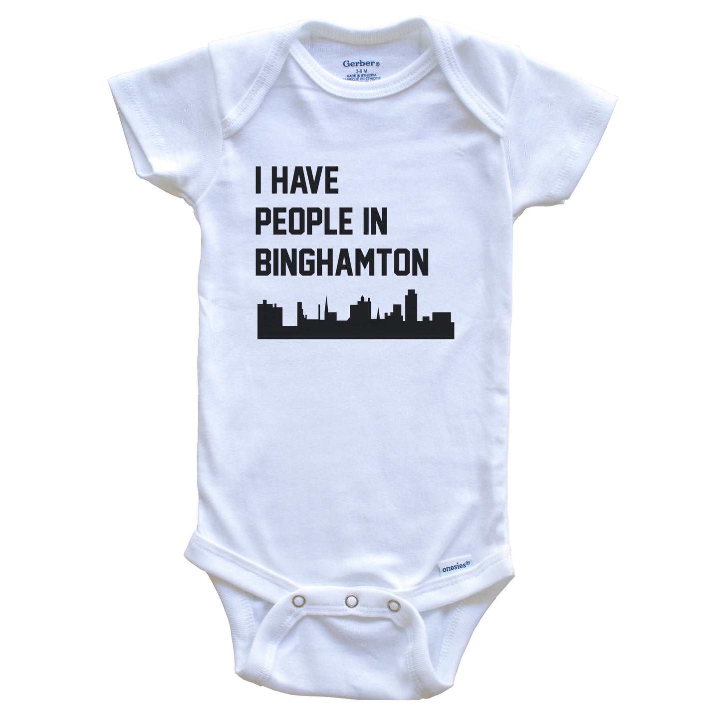 I Have People In Binghamton New York Skyline Baby Bodysuit