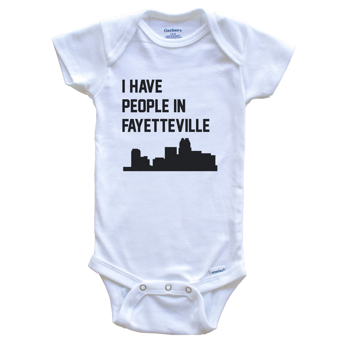 I Have People In Fayetteville North Carolina Skyline Baby Bodysuit