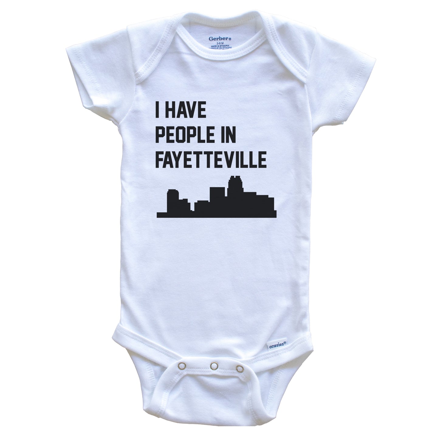 I Have People In Fayetteville North Carolina Skyline Baby Bodysuit