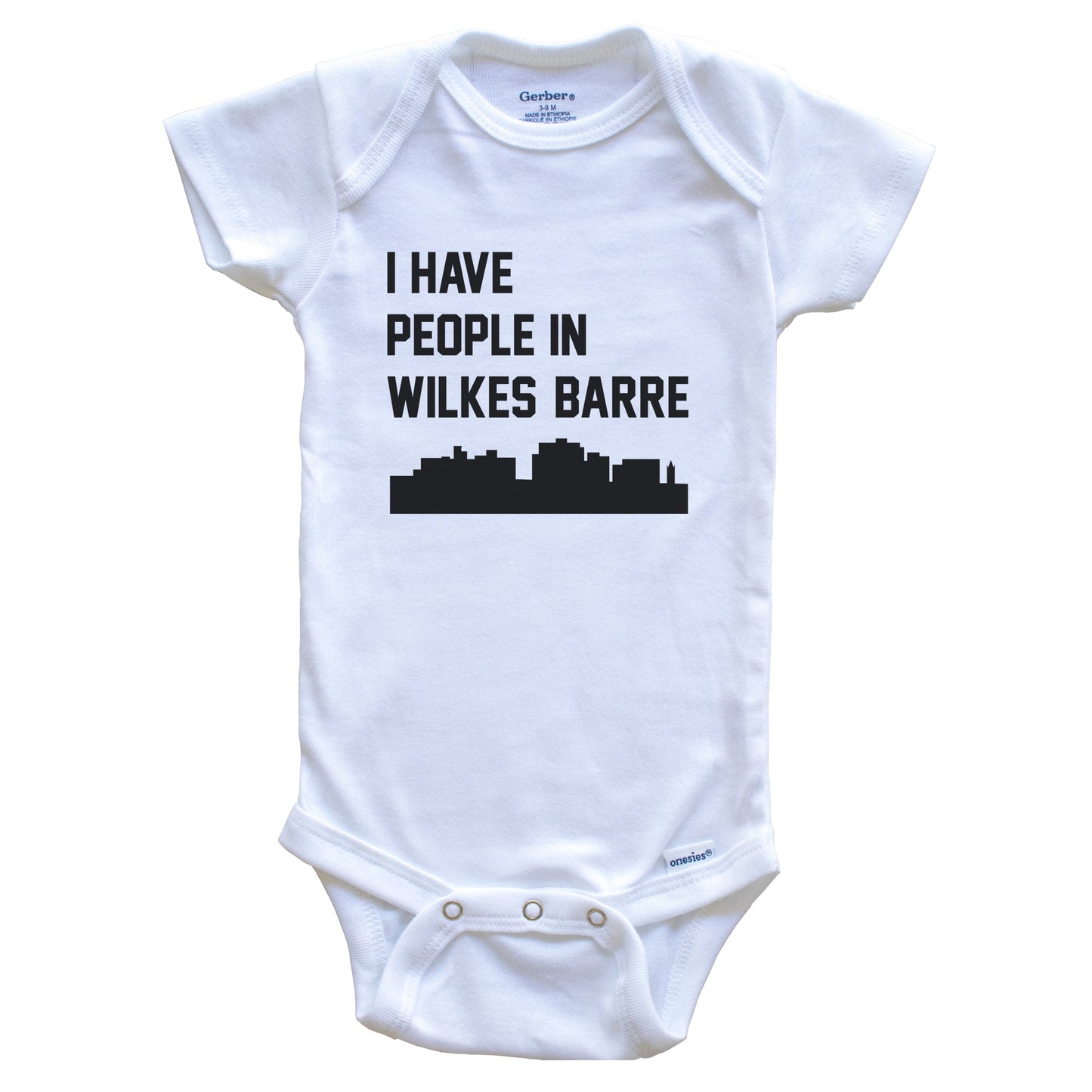 I Have People In Wilkes-Barre Pennsylvania Skyline Baby Bodysuit