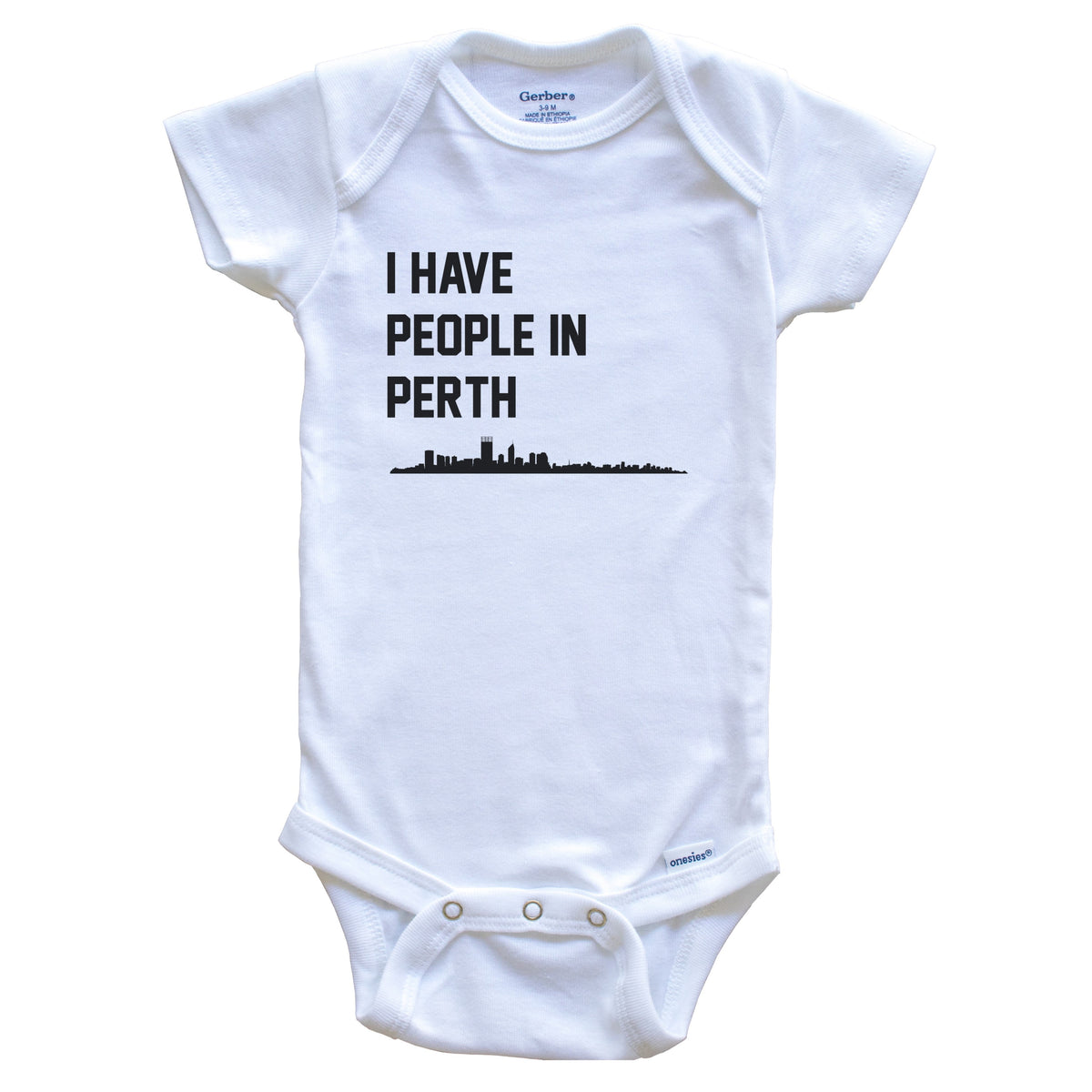I Have People In Perth Australia Skyline Baby Bodysuit