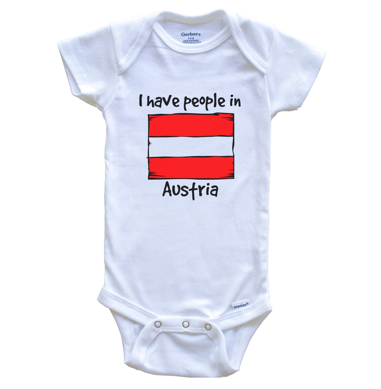 I Have People In Austria Austrian Flag Baby Bodysuit