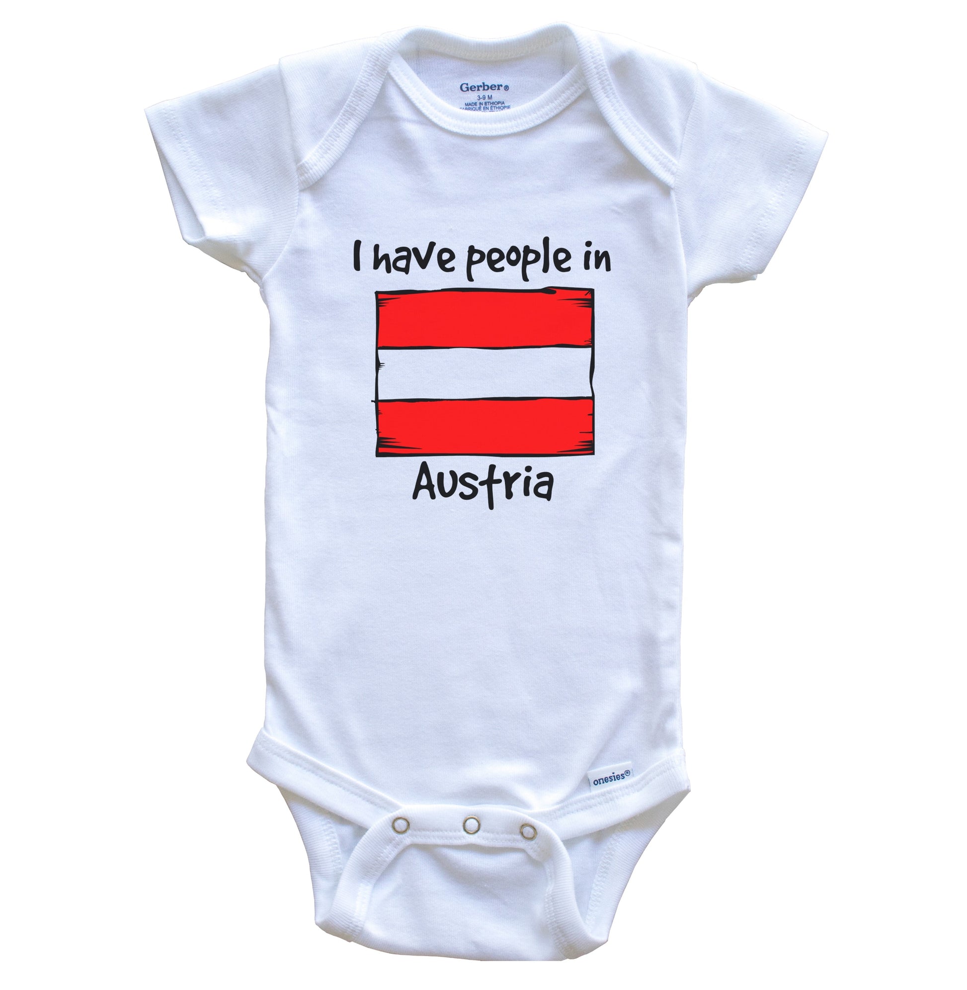 I Have People In Austria Austrian Flag Baby Bodysuit