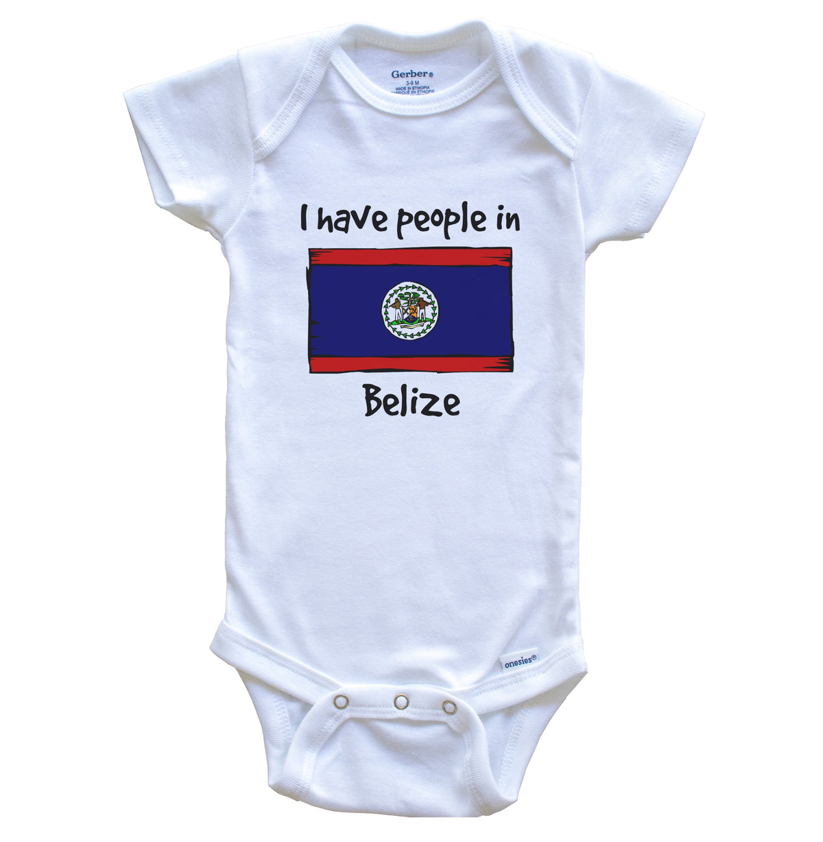 I Have People In Belize Belizean Flag Baby Bodysuit