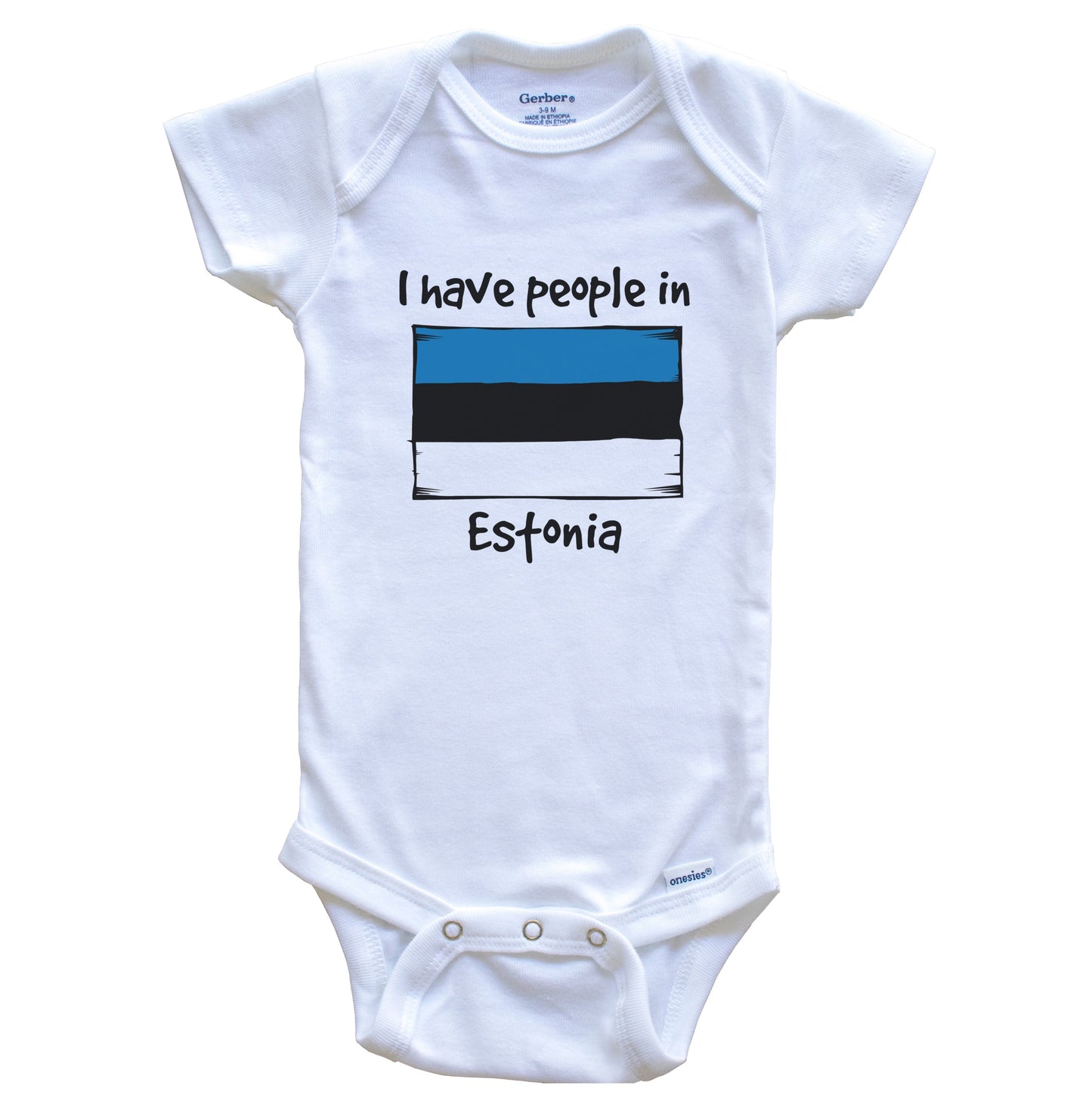 I Have People In Estonia Estonian Flag Baby Bodysuit