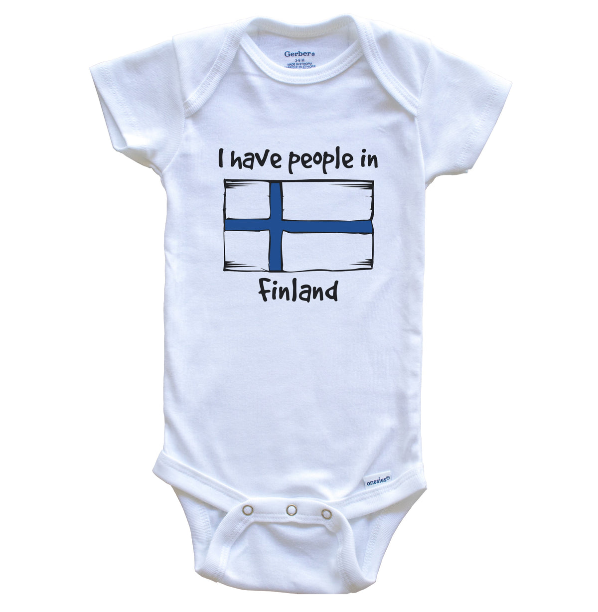 I Have People In Finland Finnish Flag Baby Bodysuit