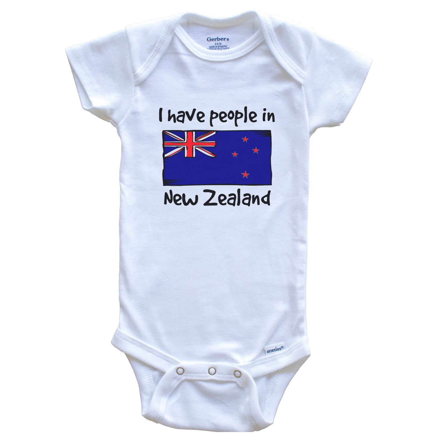 I Have People In New Zealand Kiwi Flag Baby Bodysuit