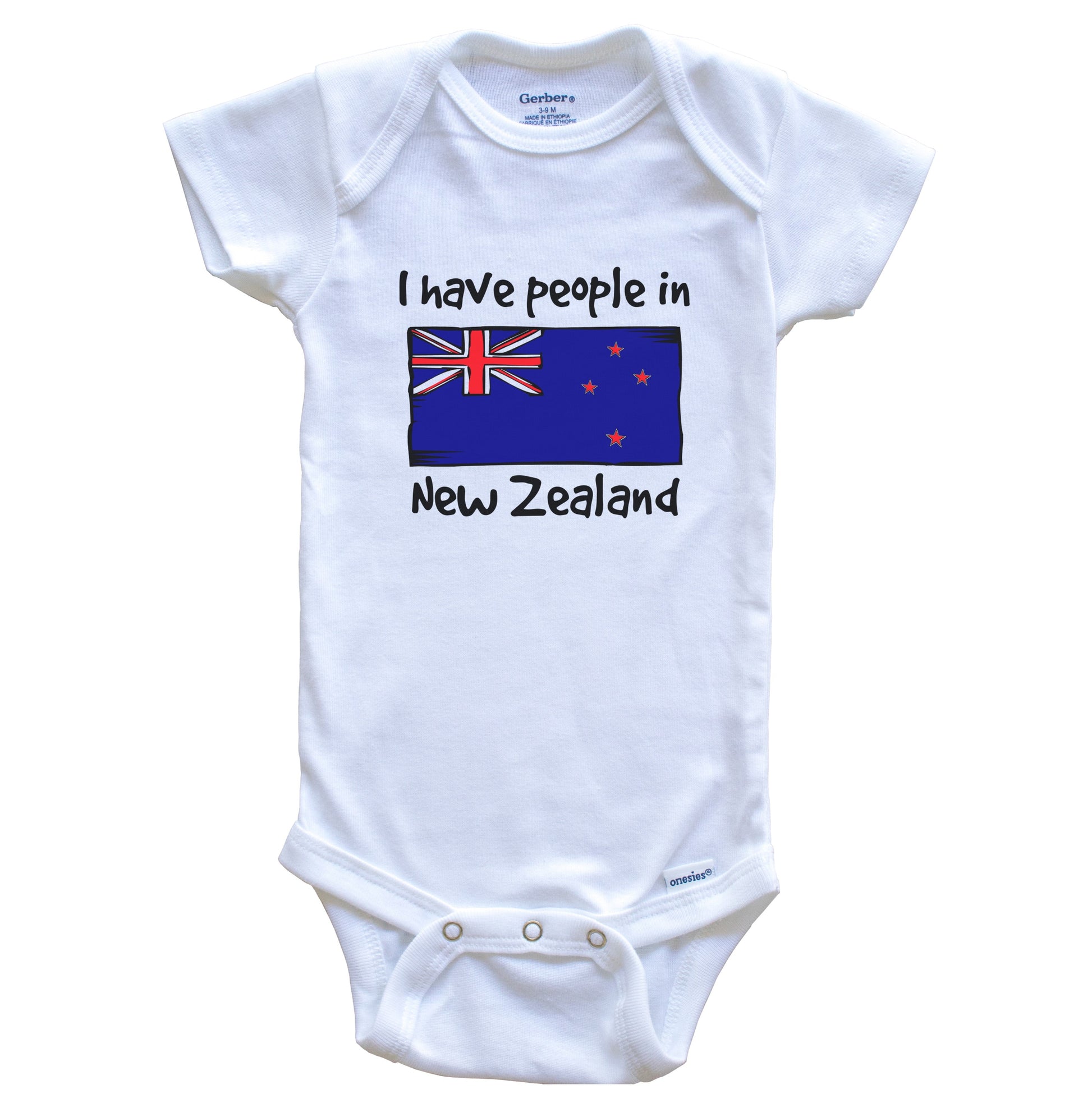 I Have People In New Zealand Kiwi Flag Baby Bodysuit
