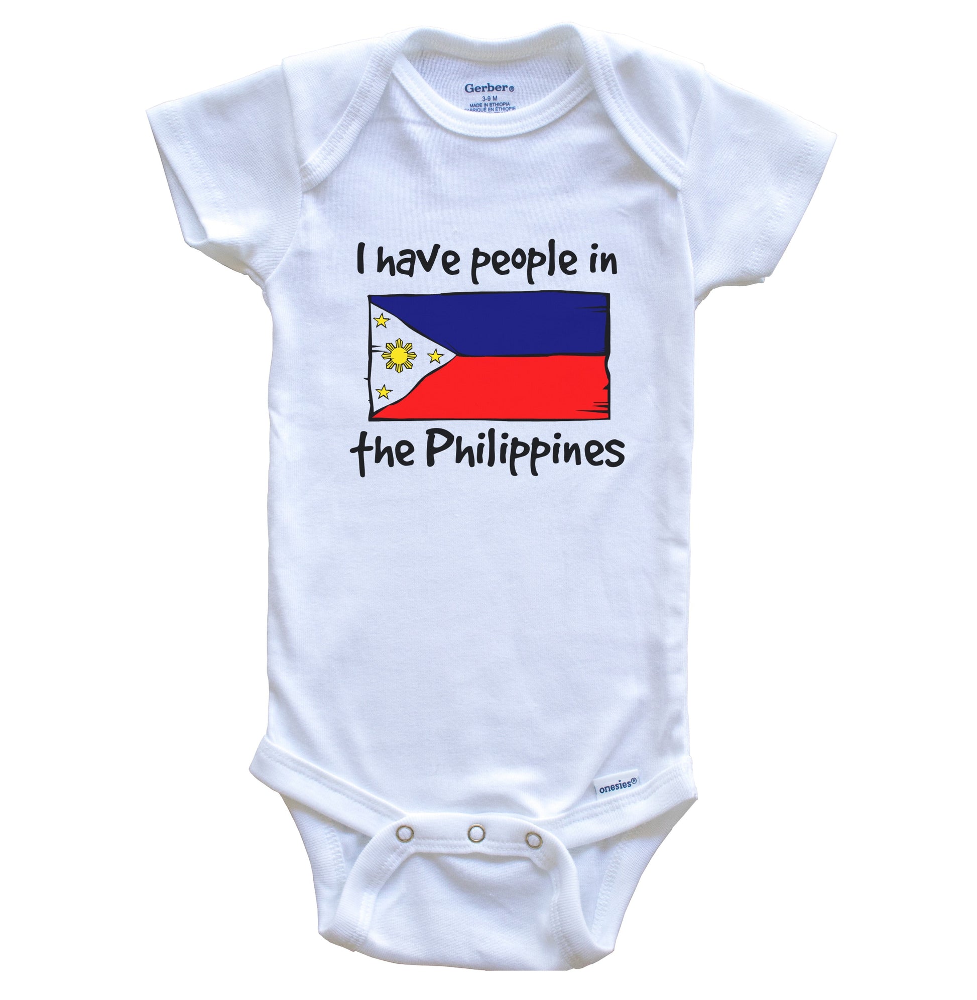 I Have People In the Philippines Filipino Flag Baby Bodysuit