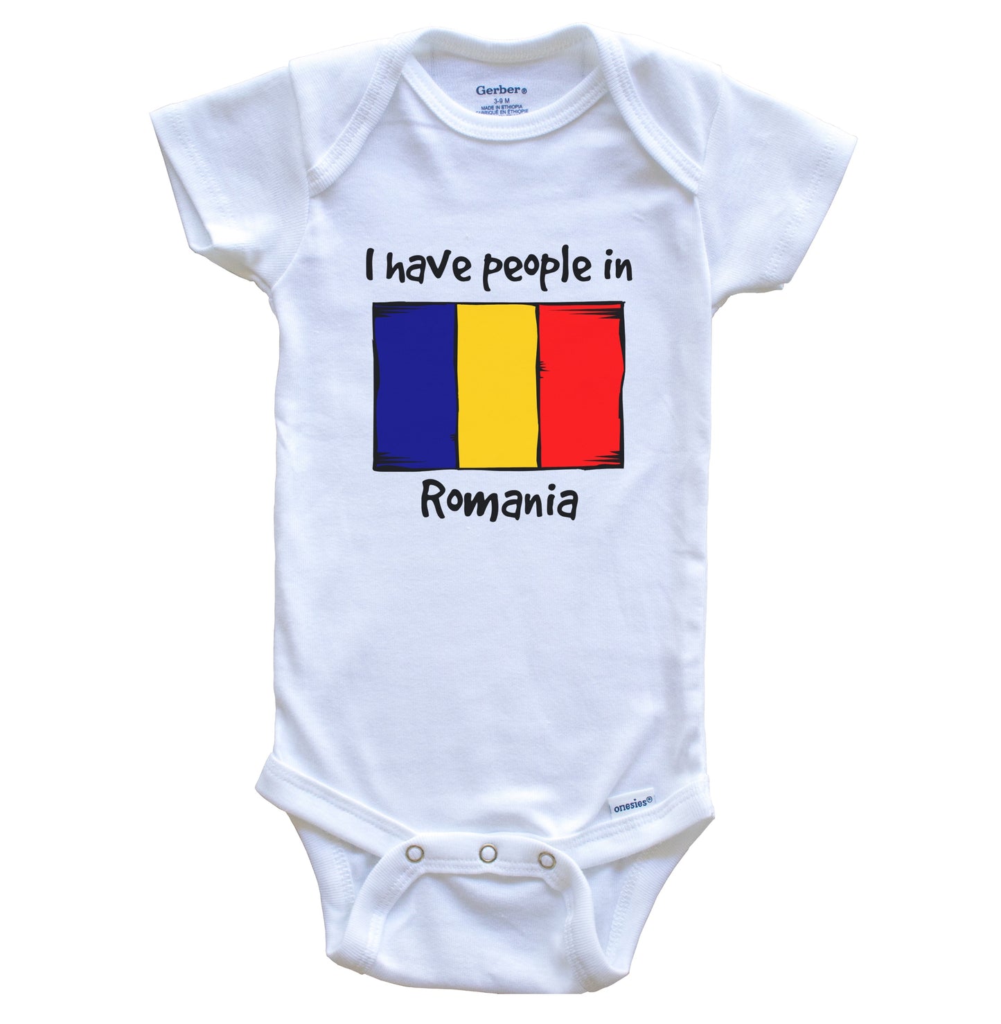 I Have People In Romania Romanian Flag Baby Bodysuit