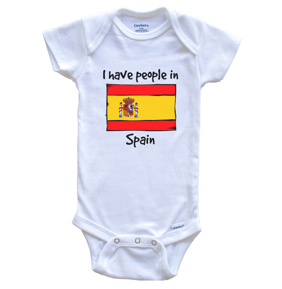 I Have People In Spain Spanish Flag Baby Bodysuit