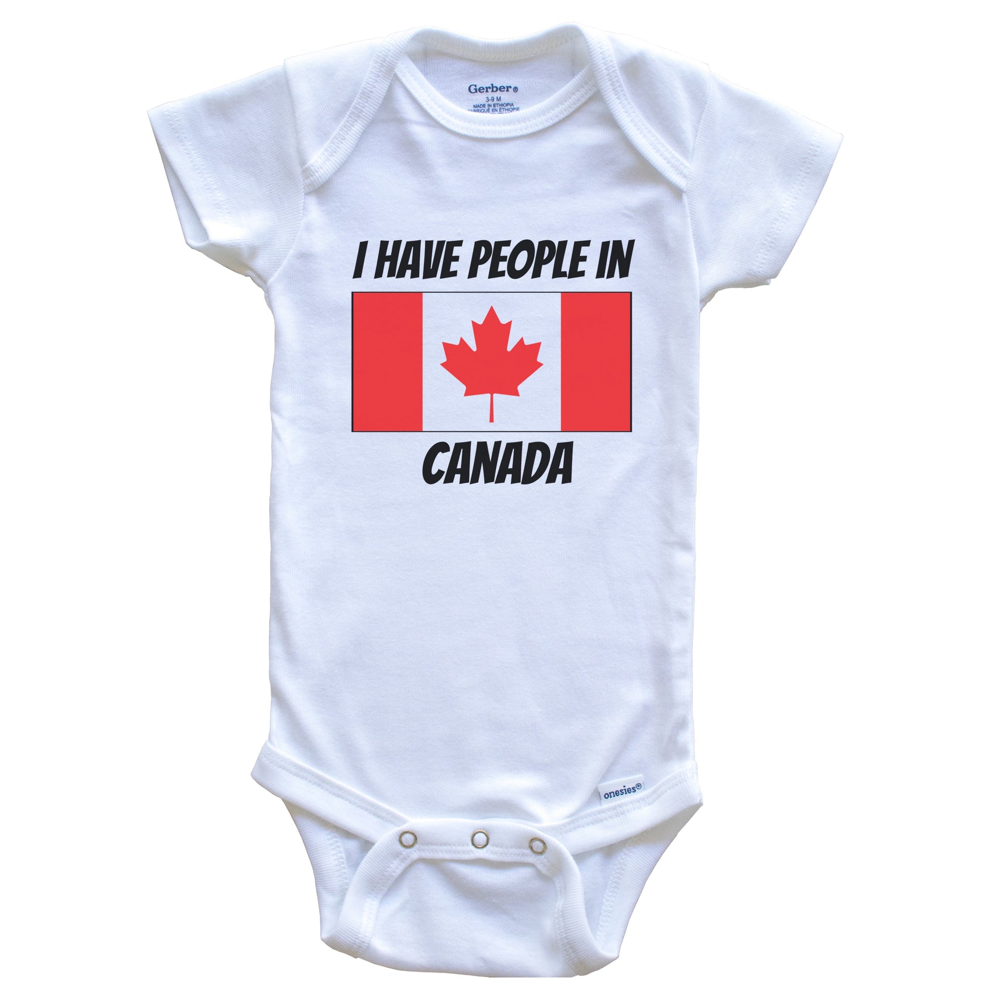 Canadian Flag I Have People In Canada Baby Bodysuit