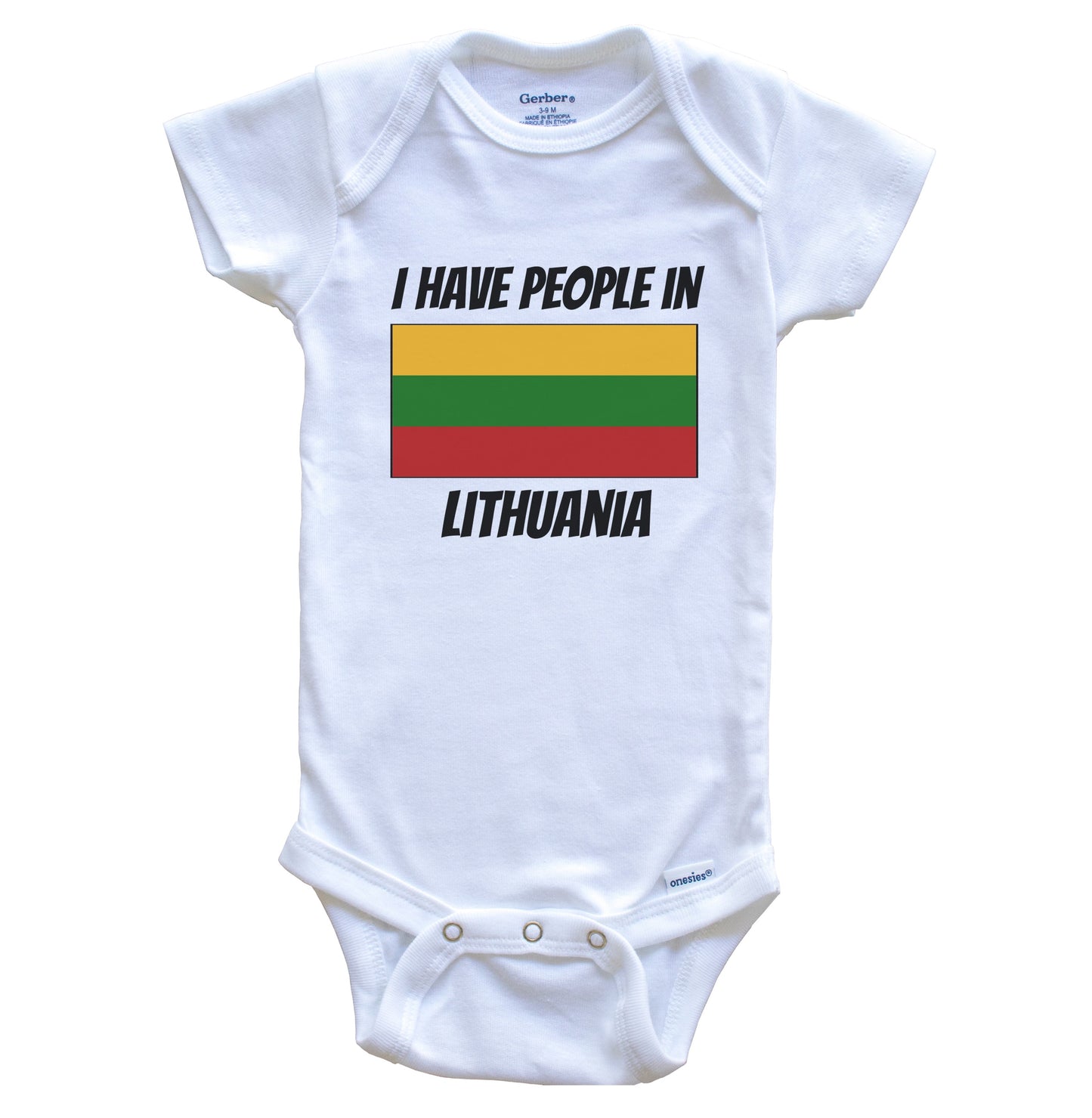 Lithuanian Flag I Have People In Lithuania Baby Bodysuit