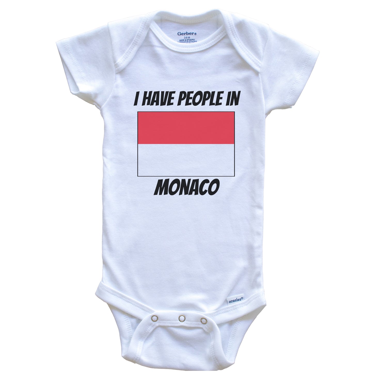 Monacan Flag I Have People In Monaco Baby Bodysuit