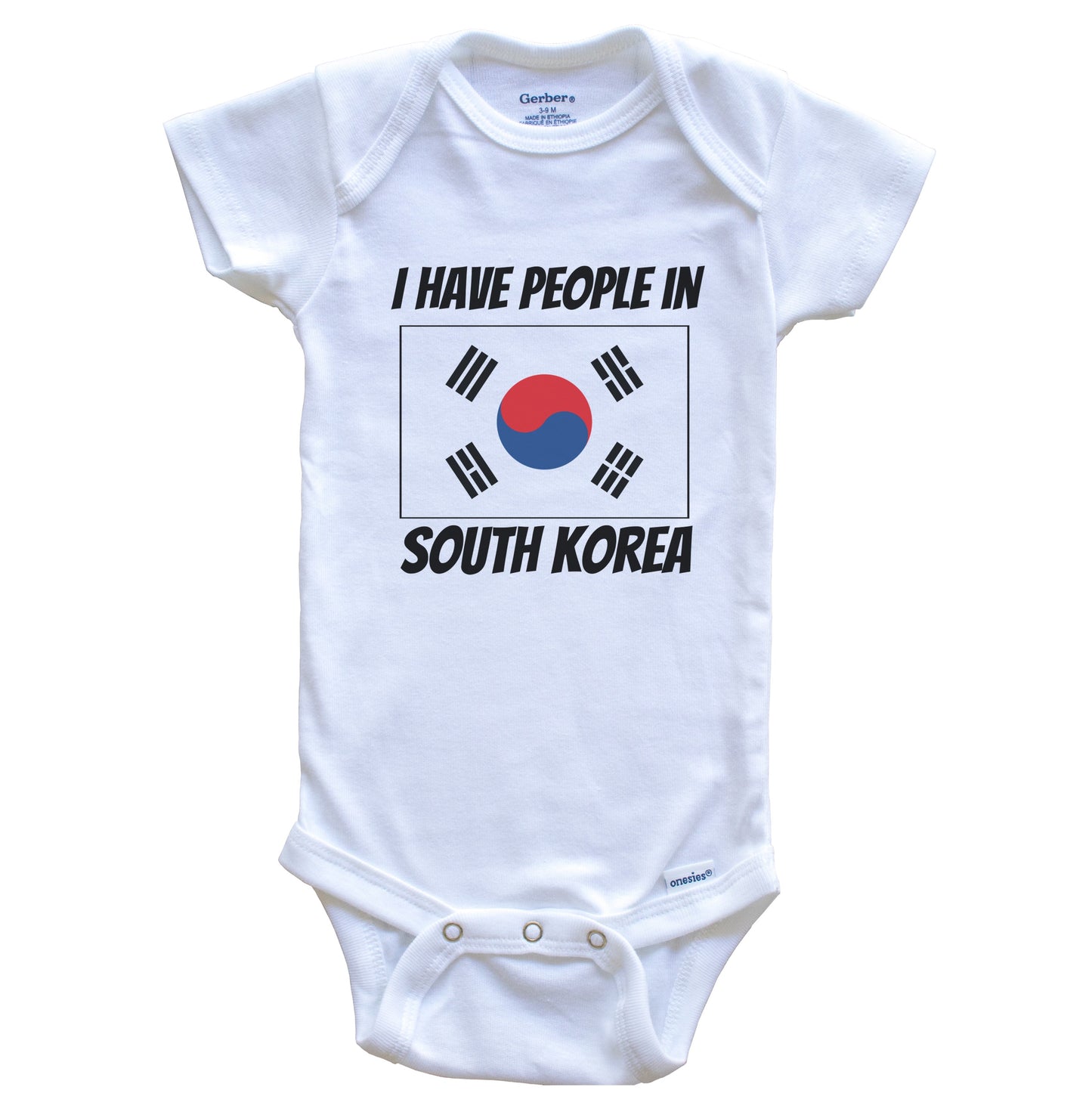 Korean Flag I Have People In South Korea Baby Bodysuit