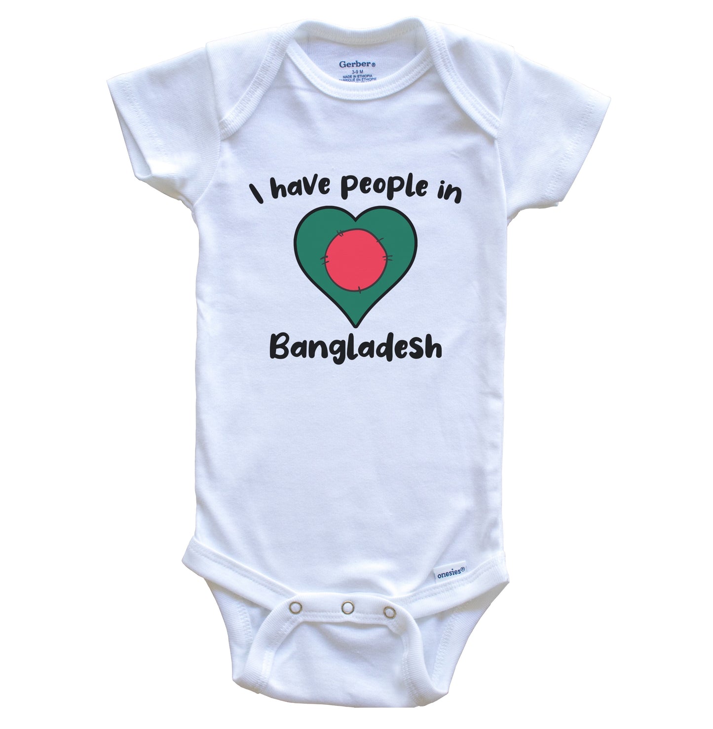 Bangladeshi Flag Heart I Have People In Bangladesh Baby Bodysuit